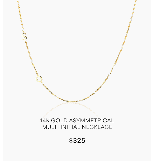 14K Gold Asymmetrical Multi Initial Necklace