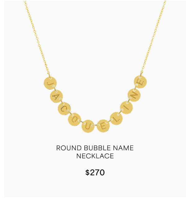 Round Bubble Name Necklace
