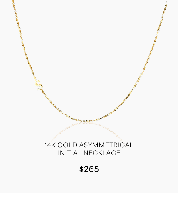 14K Gold Asymmetrical Initial Necklace