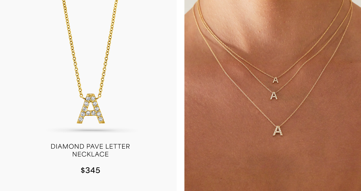 Diamond Pave Letter Necklace