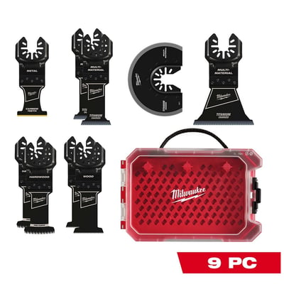 Milwaukee Universal Fit OPEN-LOK 9-Pc. Oscillating Multi-Tool General-Purpose Variety Pack, Model# 49-10-9113