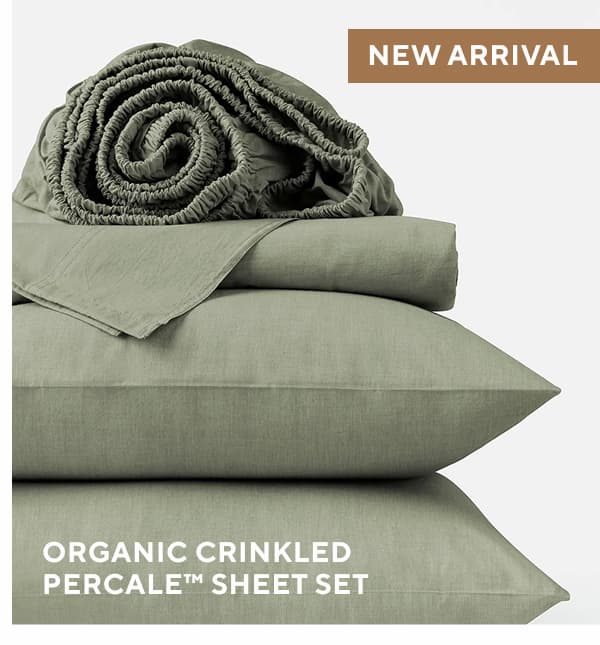 New Arrival Organic Crinkled Percale Sheet Set