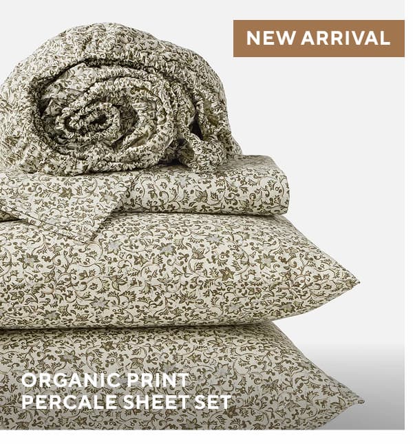 New Arrival Organic Print Percale Sheet Set
