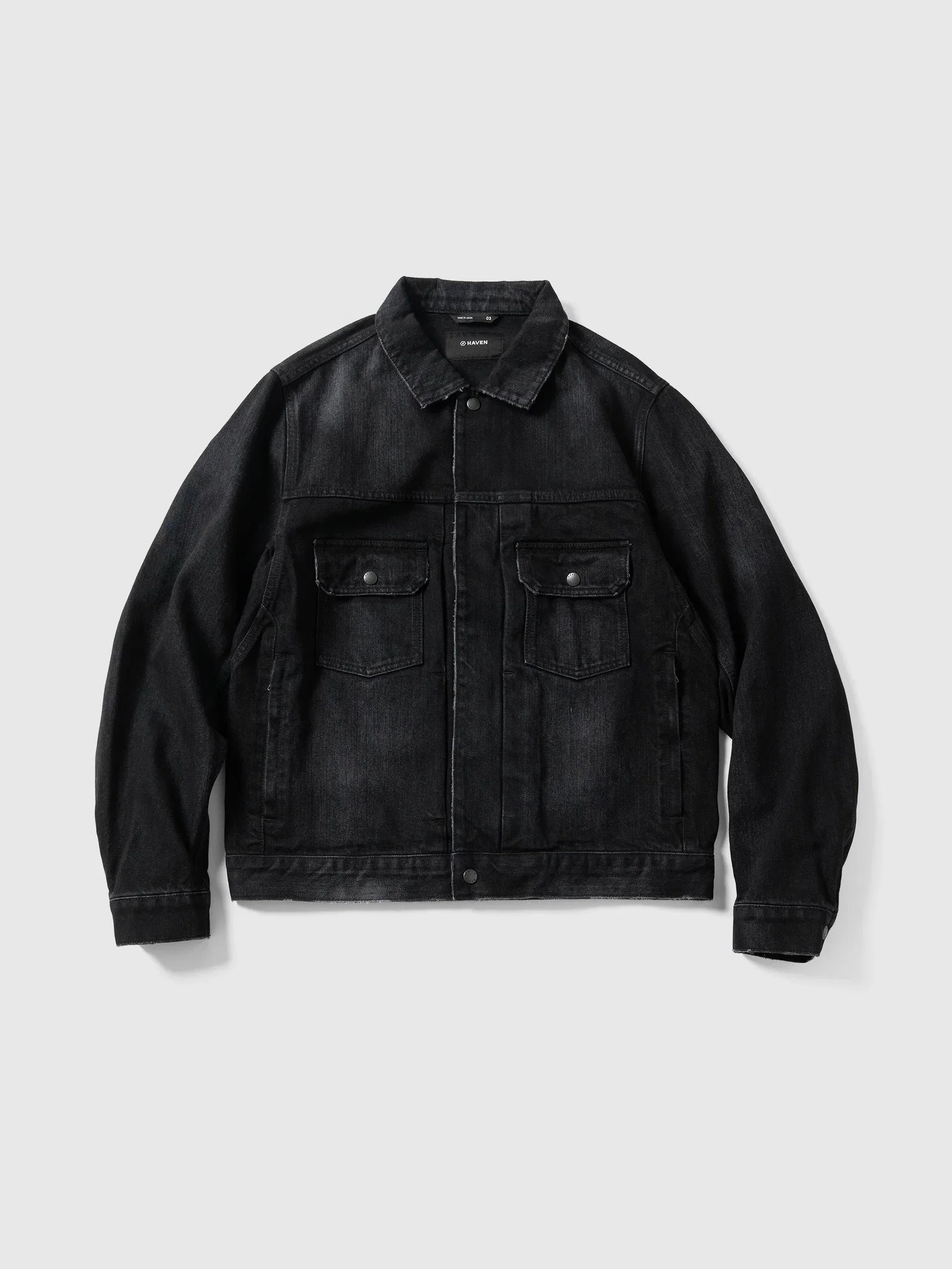Image of Station Jacket - Suvin Cotton Denim Washed Black