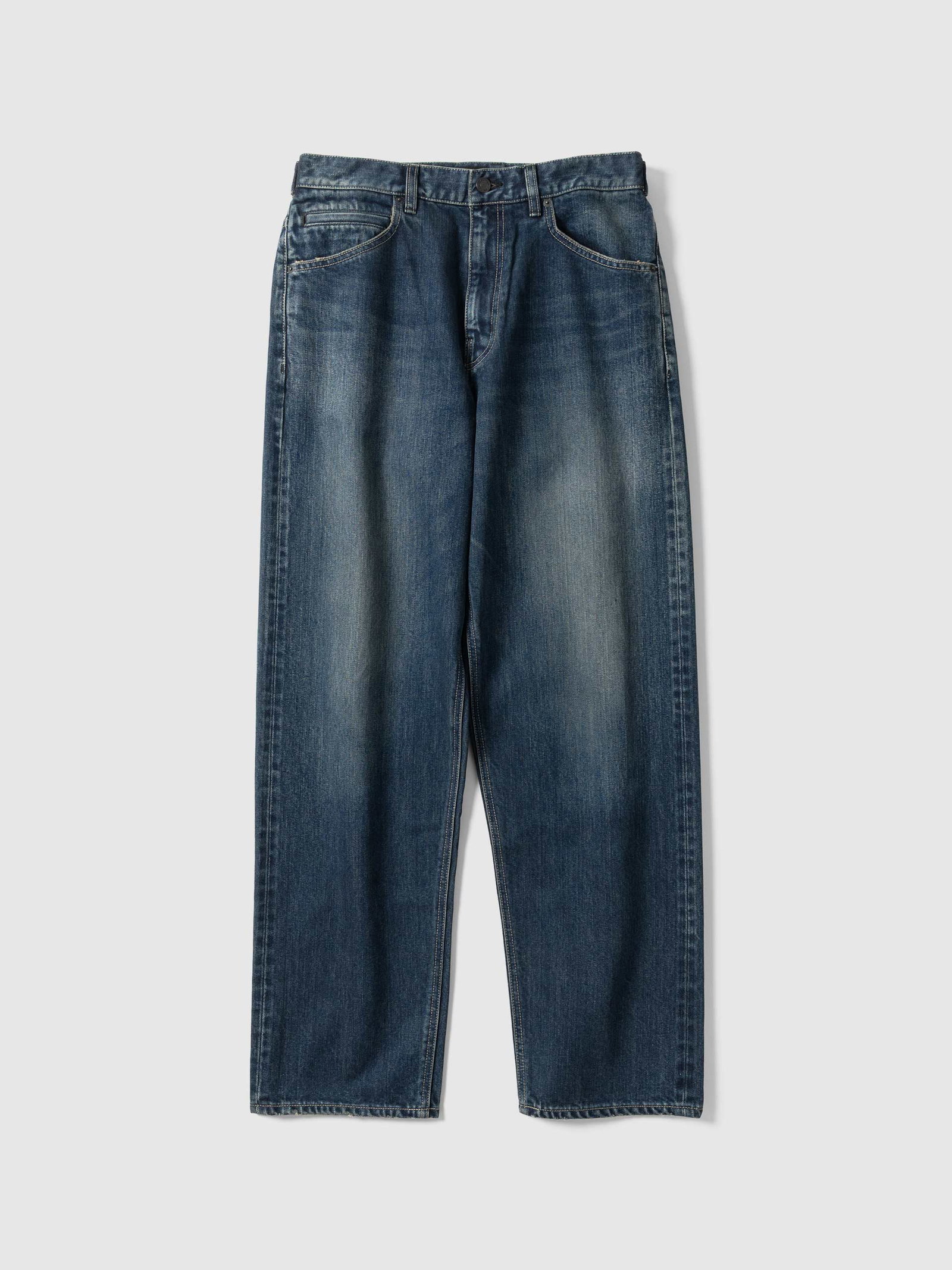 Image of Station Pant - Suvin Cotton Denim Washed Indigo