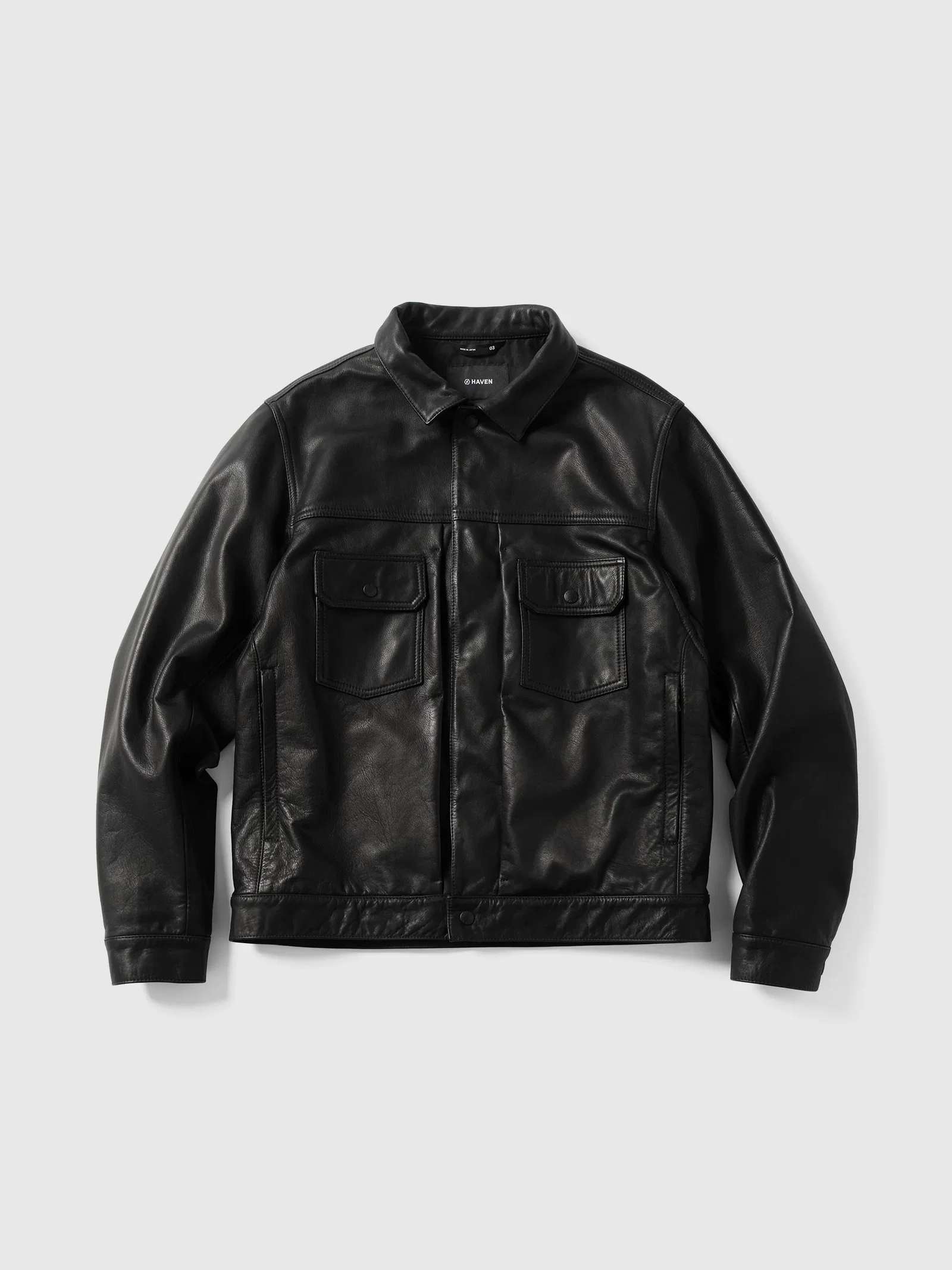 Image of Station Jacket - Leather / Windstopper® Black