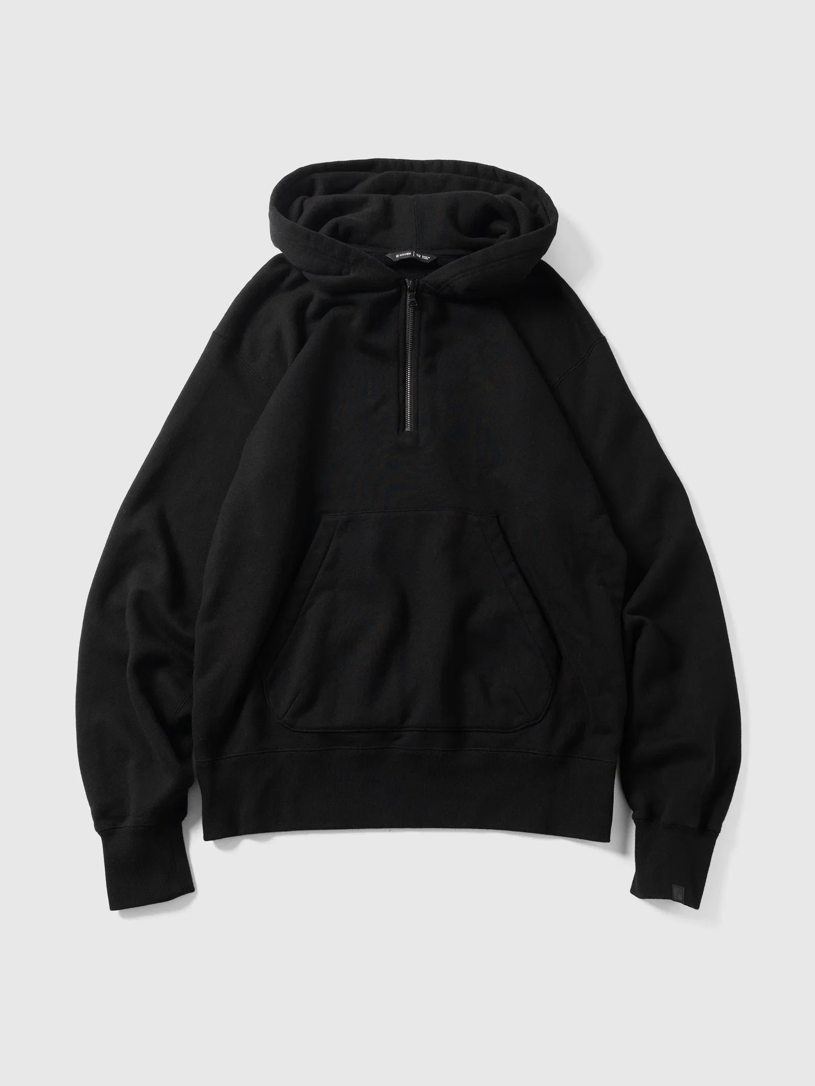 Image of Excel 1/4 Zip Hoodie - Urake Cotton Terry Black