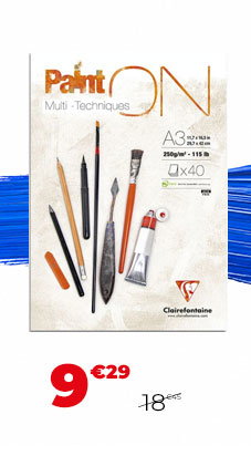 Bloc papier multi-techniques Paint On 250 g/m² - Clairefontaine
