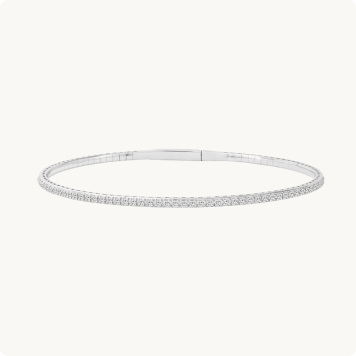 Lab Grown Diamond 1/2ctw. Halfway Flexi Bangle in Sterling Silver