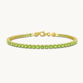 Peridot Tennis Bracelet in Gold Plated