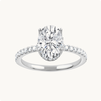 Oval Lab Grown Diamond 1 7/10ctw. Halo Engagement Ring in 14k White Gold