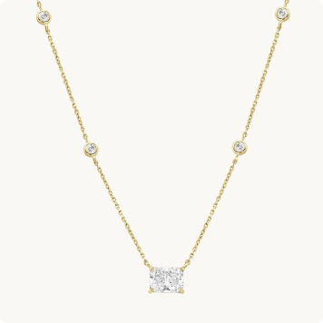 Lab Grown Diamond 1 1/4ctw. Station Necklace in 14k Yellow Gold