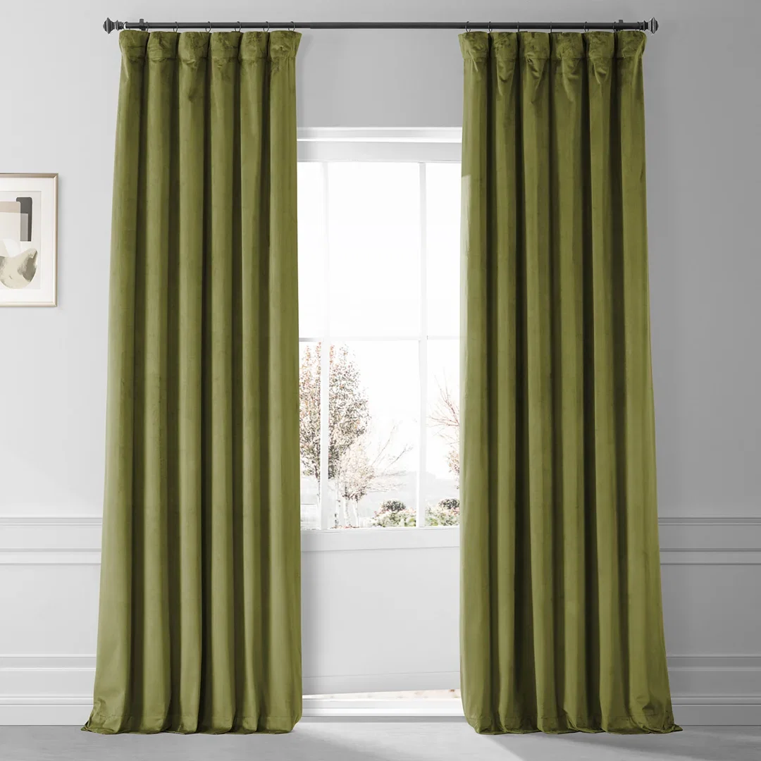 Loria Plush Velvet Blackout Curtain Panel