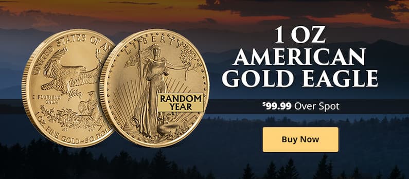 ON SALE: 1 oz American Gold Eagle Coin (Random Year)