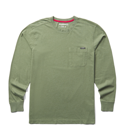 Wolverine - Men's Classic Long Sleeve Pocket Tee - Bronze Green colorway.