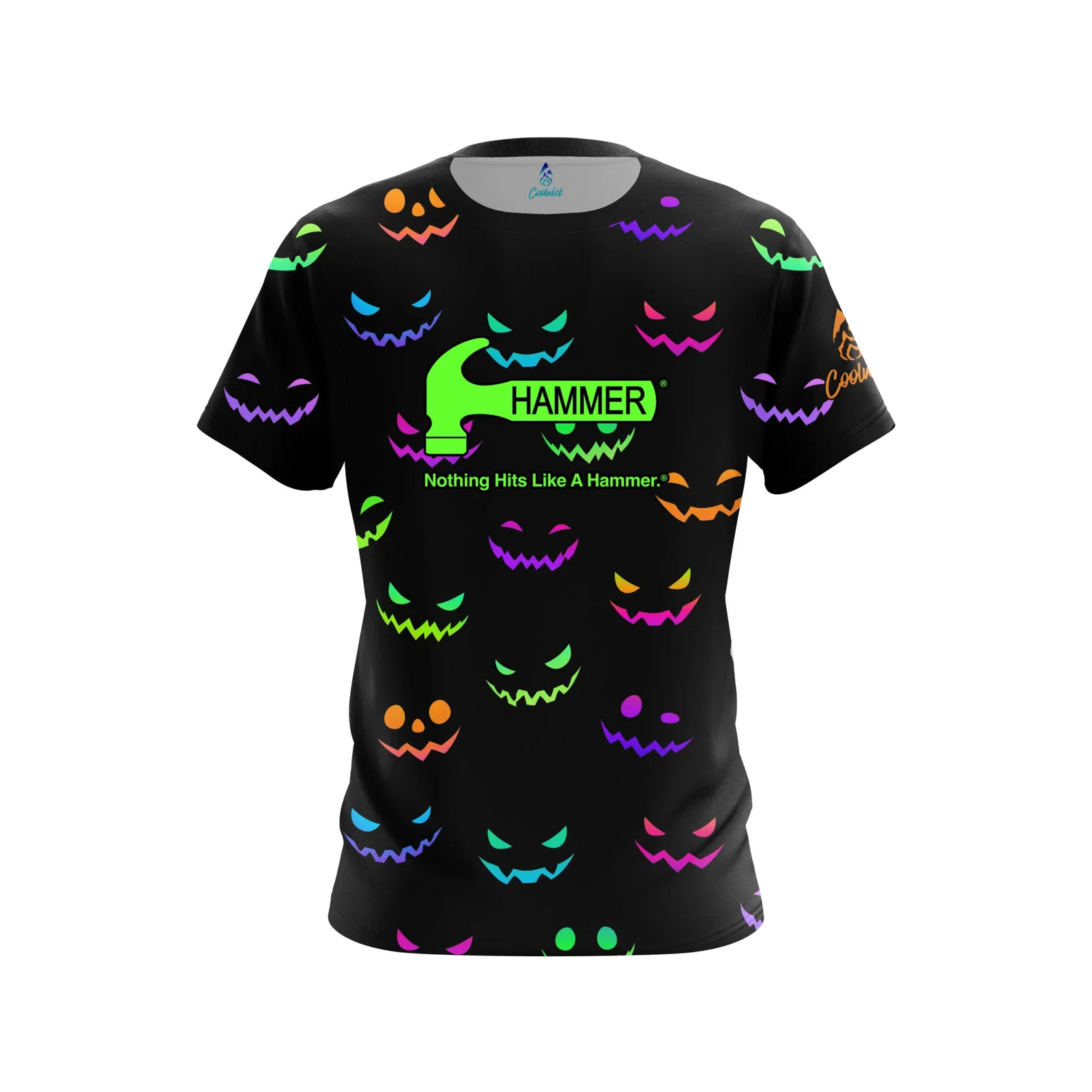 Image of Neon Jack O Lantern CoolWick Bowling Jersey - Hammer