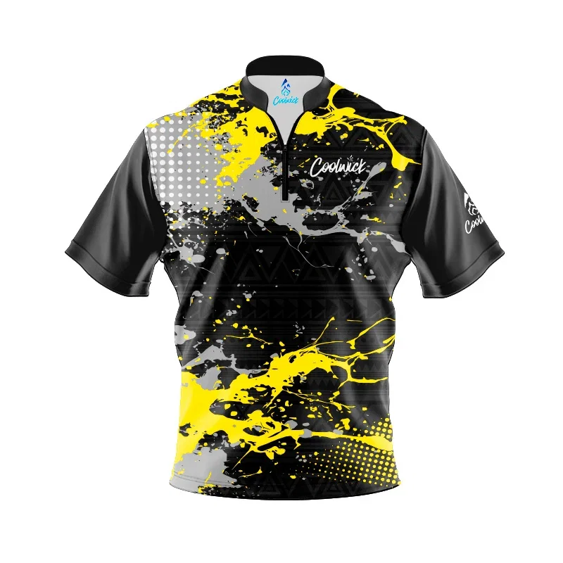 Image of CoolWick Elite Yellow Impact Sash Zip Jersey