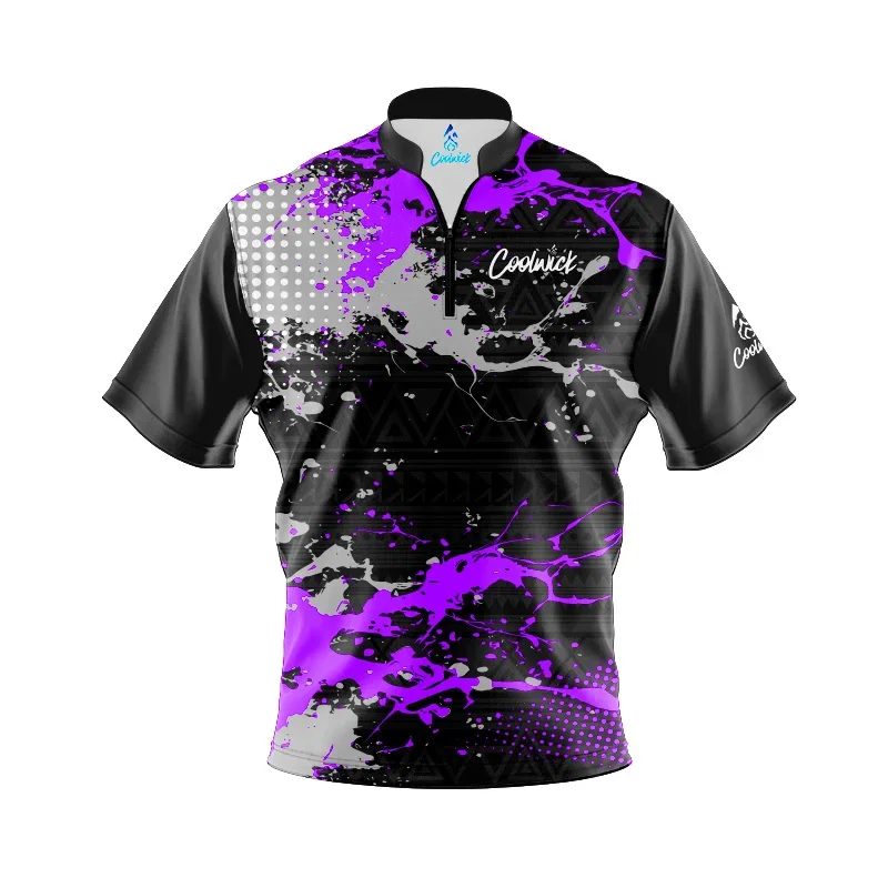 Image of CoolWick Elite Purple Impact Sash Zip Jersey