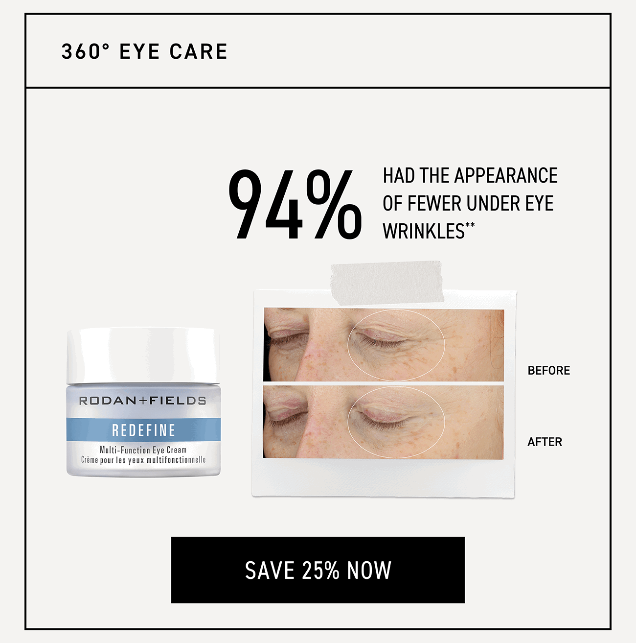 360° Eye Care, Multi-Function Eye Cream. SAVE 25% NOW.