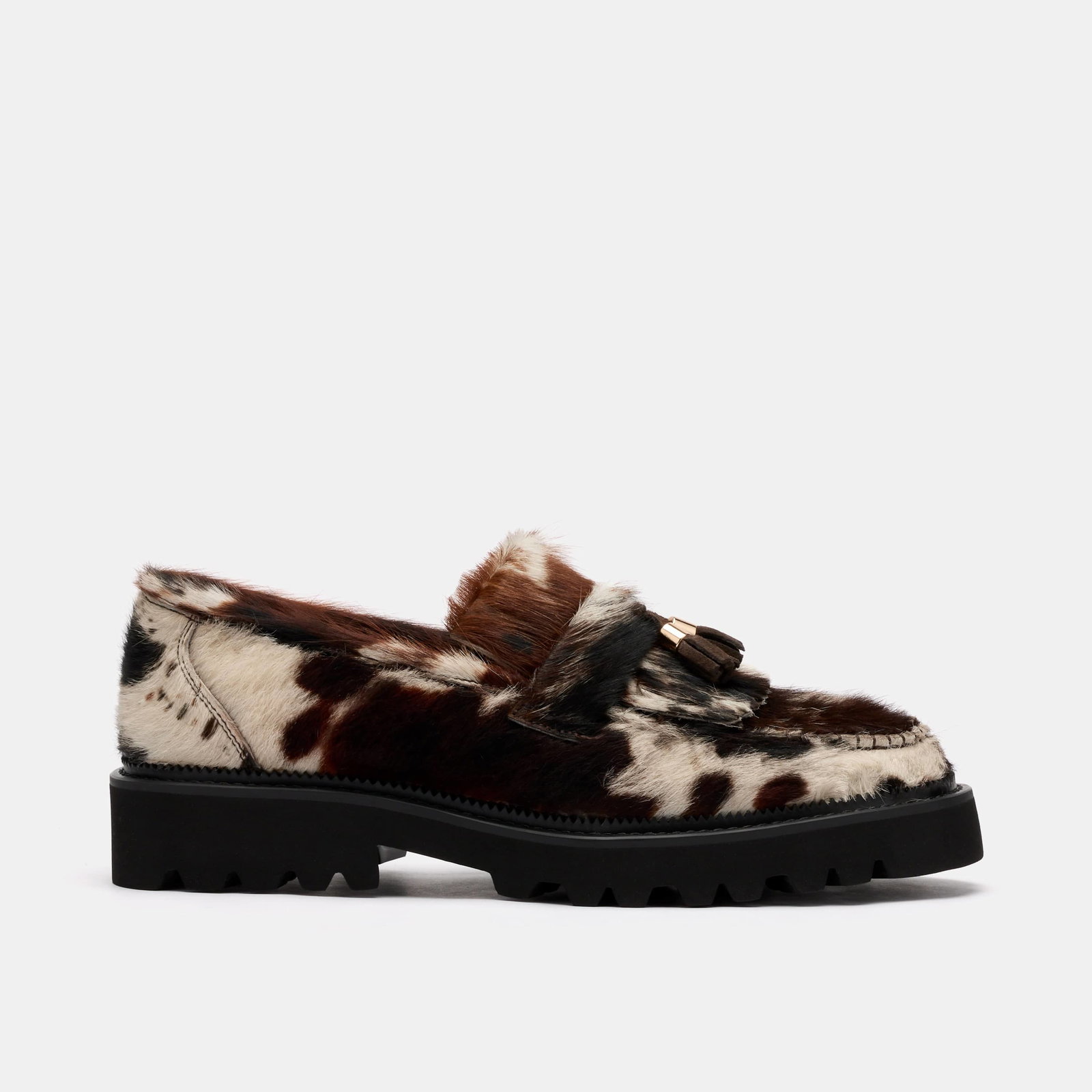 Image of Journey Dark Horse Pony Hair Lug Tassel Loafer