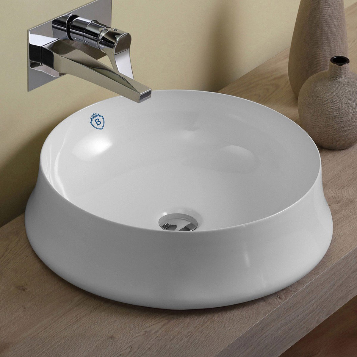 Image of Britannia Round Bathroom Sink Above Counter