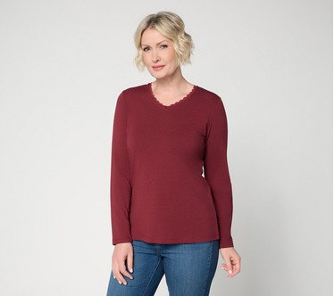 Denim & Co. Essentials So Soft Jersey Long Sleeve Top