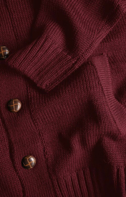 Men's Pure New Wool Football Button Cardigan