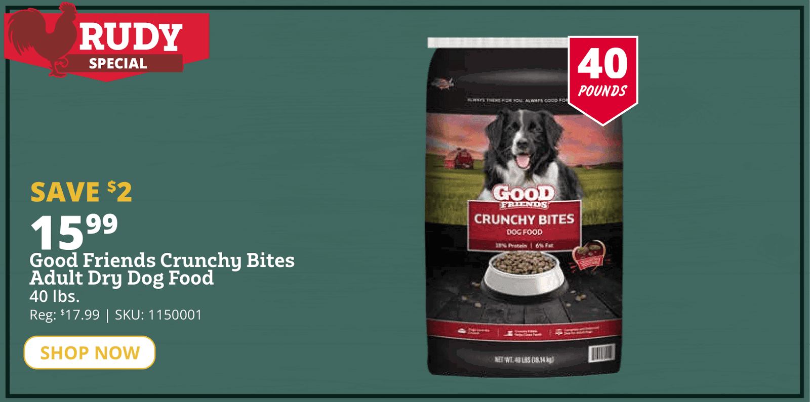 rudy gf crunchy bites dog food