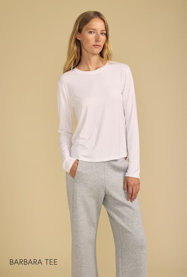 Image of model wearing Barbara in White.