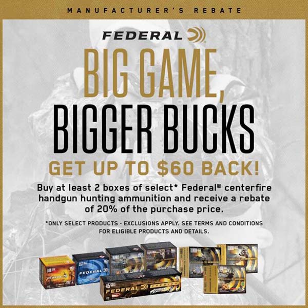 Federal Big Game Bigger Bucks Rebate 2026