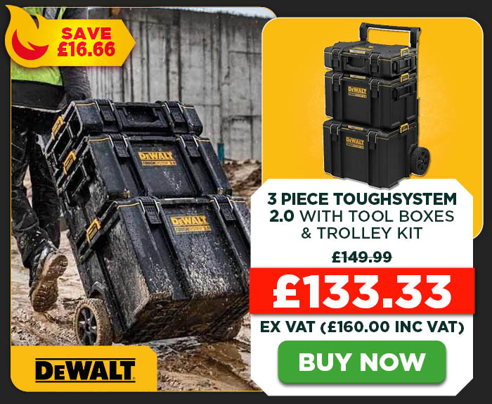 Dewalt DWST83526-1 3 Piece TOUGHSYSTEM 2.0 Tool Boxes & Trolley Kit