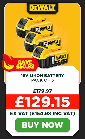 Dewalt DCB184 5.0Ah 18V XR Li-Ion Battery - Pack of 3