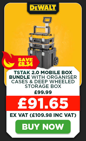 Dewalt DWST83411-1 TSTAK 2.0 Mobile Box Bundle with Organiser Cases & Deep Wheeled Storage Box
