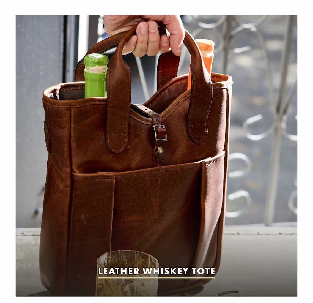Leather Whiskey Tote