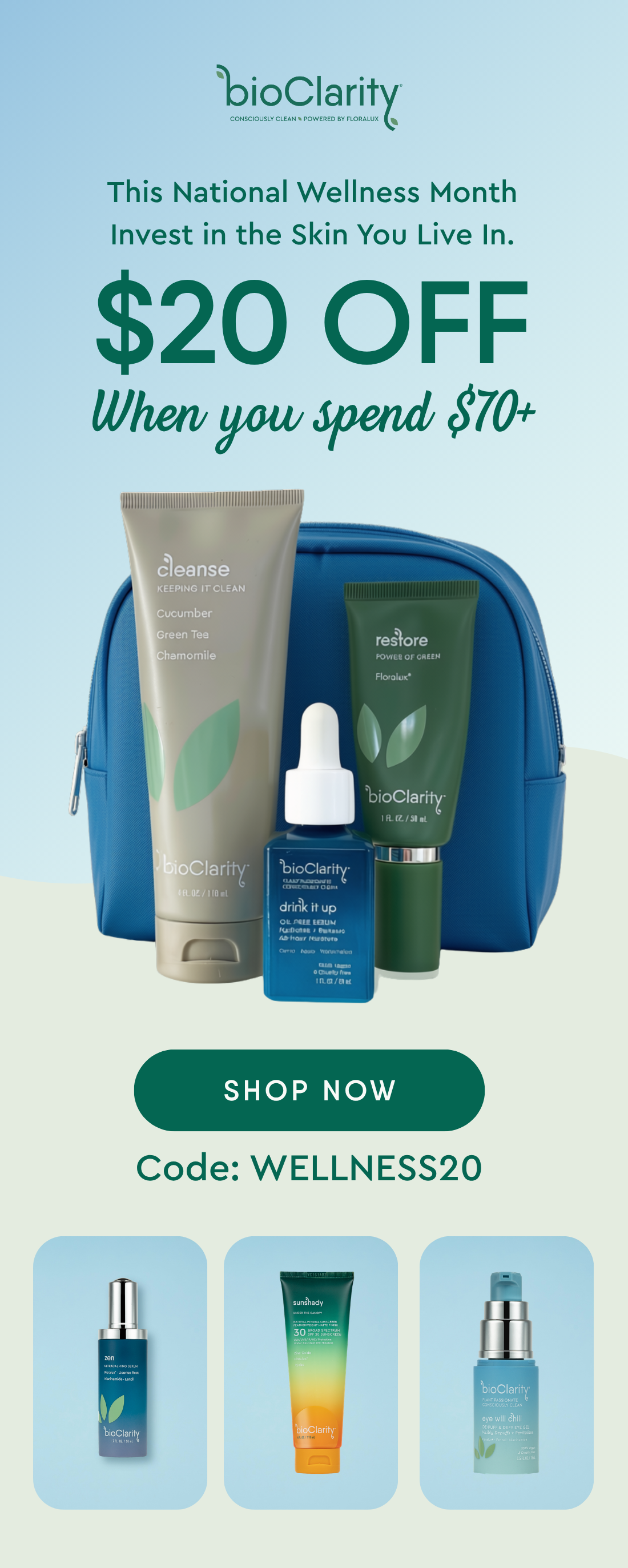$20 off when you spend $70