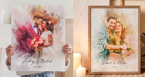 Handcrafted Watercolor Custom Photo Prints - Digital File Delivery