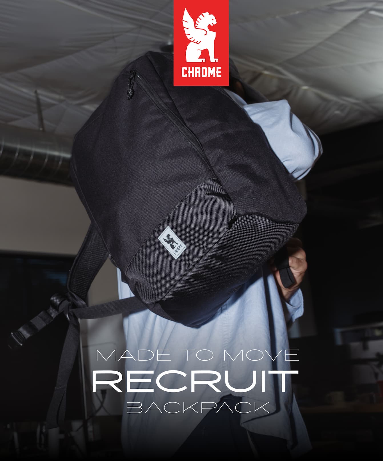 A man at work wearing the Recruit 22L Pack