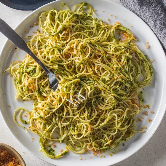 Angel Hair Pasta with Basil, Caper, and Lemon Sauce