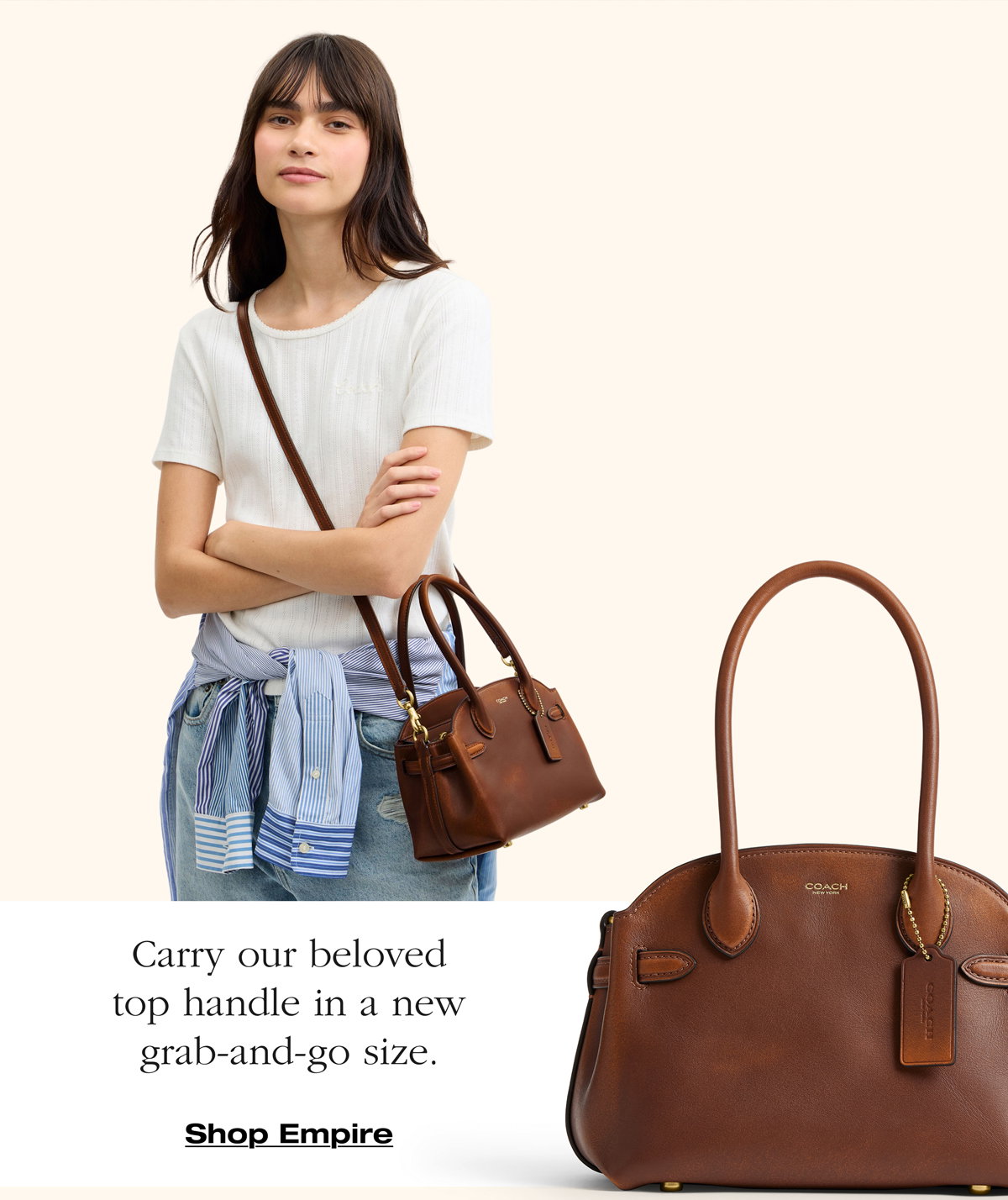Carry our beloved top handle in a new grab-and-go size. Shop Empire