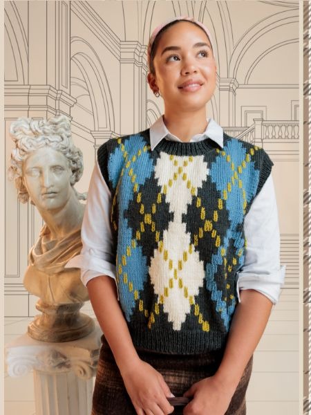 Free Carfrae Knit Argyle Vest Pattern