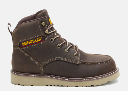 CAT Footwear - Men's Reclaimer Wedge Waterproof Steel Toe Work Boot - Coffee Bean colorway.