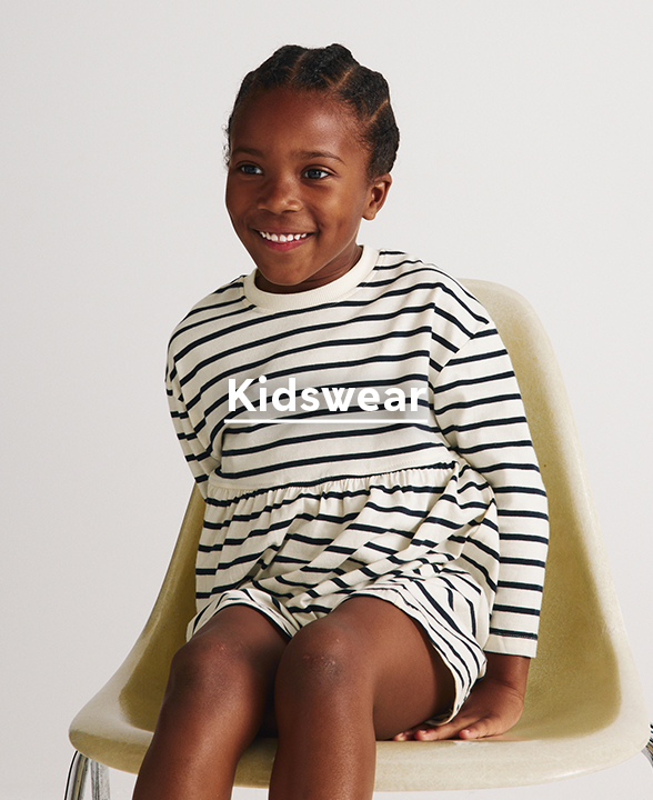 Girl wearing Pure Cotton Jersey Striped Dress