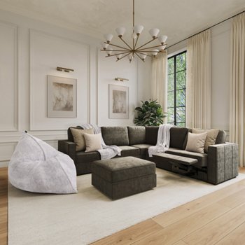 Lovesac Corded Velvet Modular Sectional 6 Seats/ 8 Sides