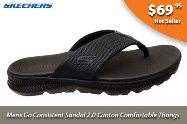 Skechers Mens Go Consistent Sandal 2.0 Canton Comfortable Thongs