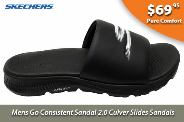 Skechers Mens Go Consistent Sandal 2.0 Culver Slides Sandals