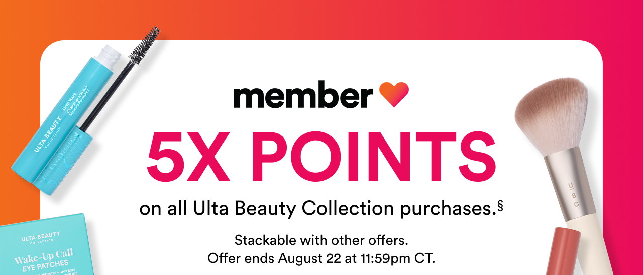 5x points on all beauty services at Ulta Beauty§§ | Stackable with other offers. | Offer ends Aug 8 at 11:59pm CT.