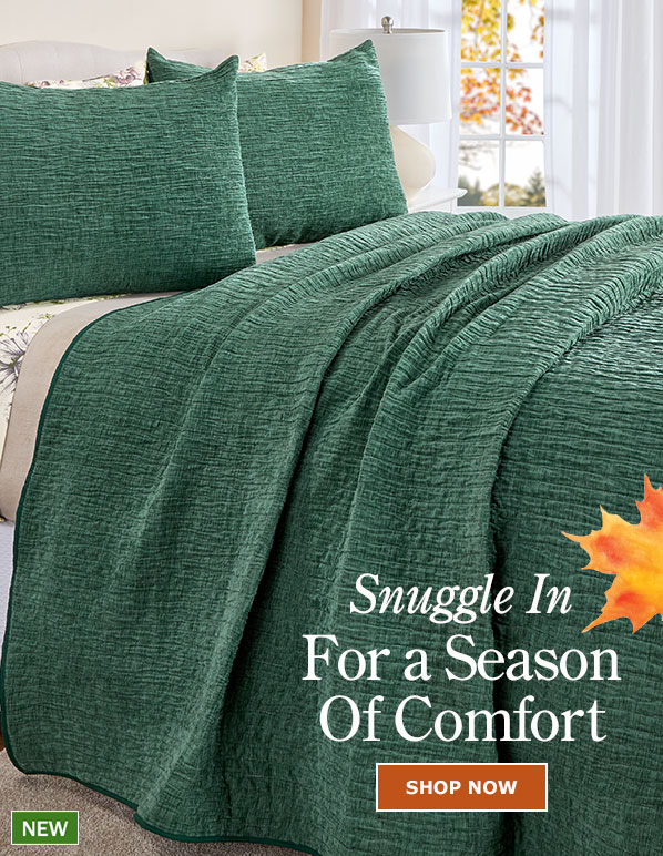 Snuggle In for a Season of Comfort. Shop Now. New: Dreams Velvet Chenille Quilted Bedspread or Pillow Sham