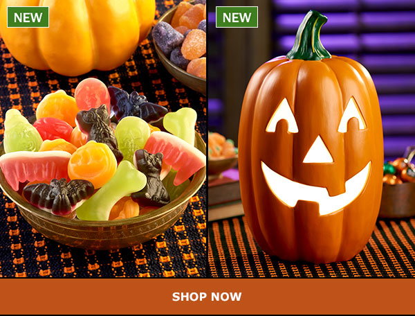 Shop Now. New: Haunted Halloween Gummy Mix, 1.5 Pound Bag, New: Tall Lighted Halloween Jack-o'-Lantern Ceramic Decoration