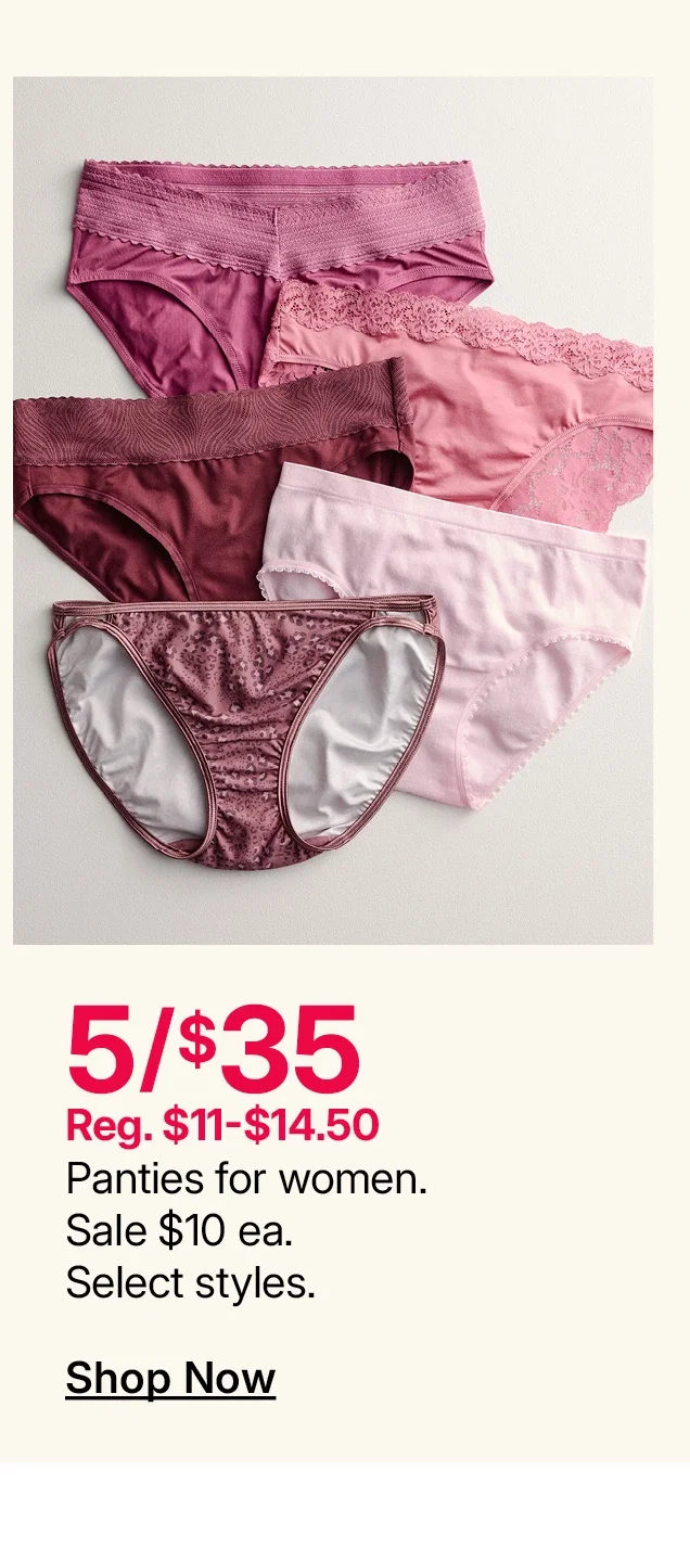 5/$35 panties for women