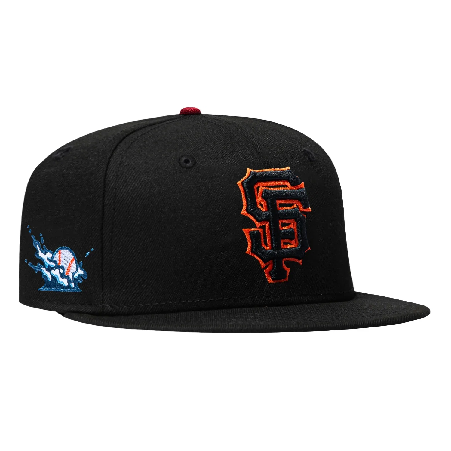Image of New Era 59Fifty San Francisco Giants Splash Patch Hat - Black, Black, Orange